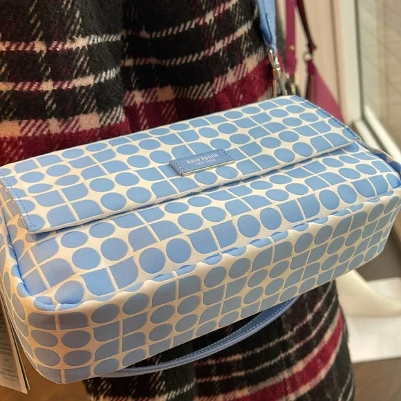 Kate Spade Noel Jacquard Convertible Crossbody Canvas XBody 
Astral Blue 
NWT - Picture 5 of 16